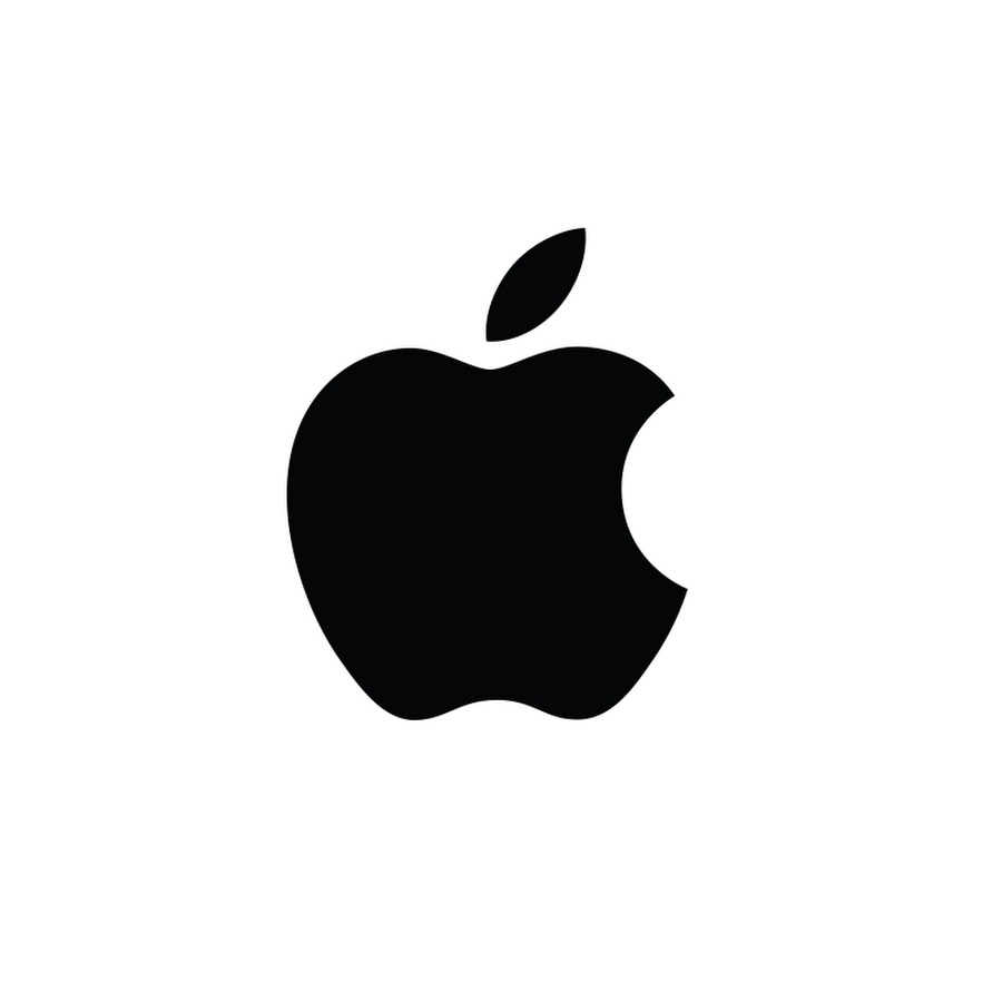 Apple's Logo - A black apple icon with a bite taken out of it